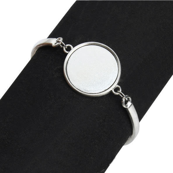 Zinc Alloy Bracelet setting /base , Round, Nickel-Free Lead-Safe,