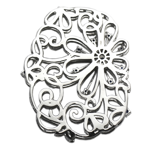 Unique sterling silver flower pendant with zircon pave special design jewelry component for women nacklace or bracelet making