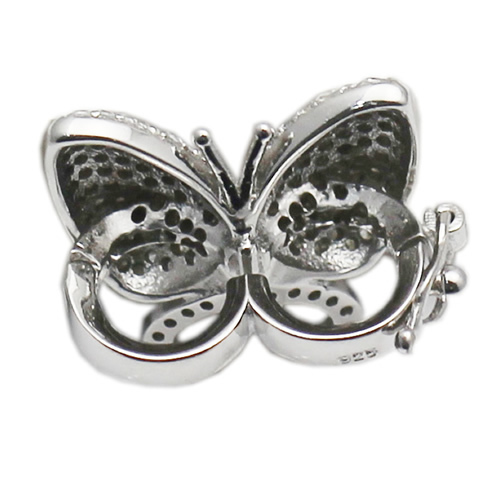 925 sterling silver butterfly clasp inlaying zircon clear pure silver accessories fine jewelry handmade for women