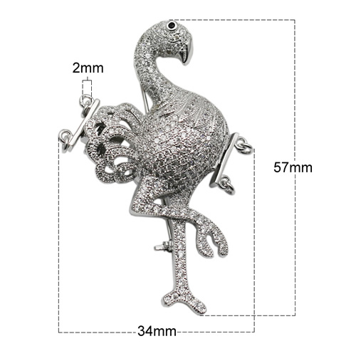 925 sterling silver animal clasp inlaying zircon clear fancy jewelry accessories for making women jewelry handmade