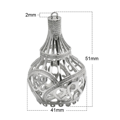 Pure silver pendant for tassel jewelry inlaying zircon fancy sterling silver jewelry accessories wholesale jewelry for women