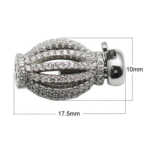 Pure silver clasp inlaying zircon pave fine jewelry accessories for women nacklace or bracelet handmade