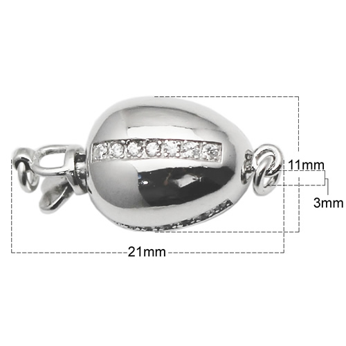 High quality 925 sterling silver clasp pure silver jewelry inlaying zircon clear wholesale jewelry for making women jewelry