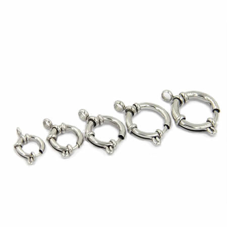 Spring Ring Stainless Steel Clasp Findings, perfect for necklace making