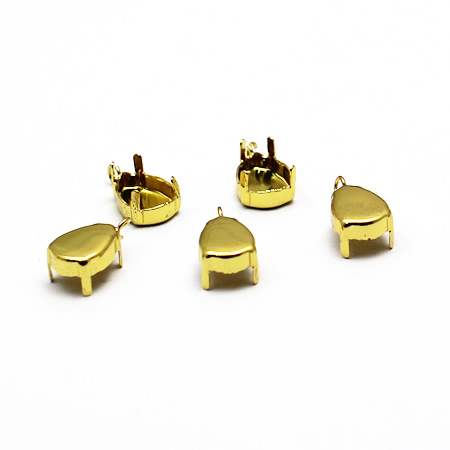 Brass Lace edge pendant settings , Rack Plating , nickel-free lead-Safe
