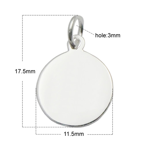 925 sterling silver hand stamping circle blanks metal tags blank wholesale accessories