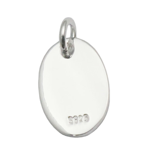 Oval blanks sterling silver stamping charms tag for engraving handmade accessories
