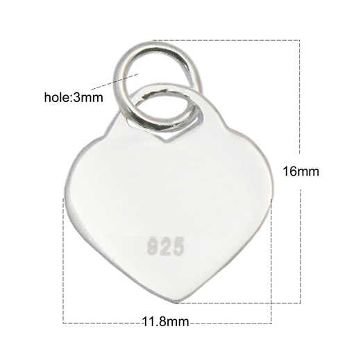925 sterling silver heart shaped personalized blanks disc charms wholesale blanks pendants