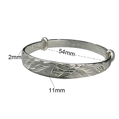 Flower adjustable hand made and hand engraved vintage cuff  bangle bracelet  990 sterling silver