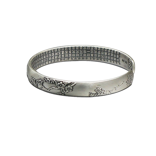 Flower vintage cuff bangle bracelet in 990 sterling sliver jewelry  gift for women
