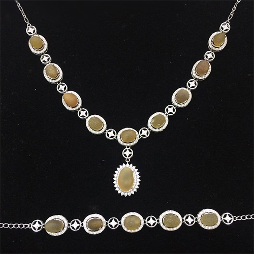 925 Sterling silver gemstone necklace base for statement piece necklace