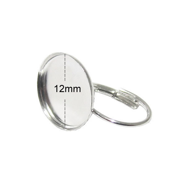 Blank earring bezel  sterling silver earring settings lever back pad inner 12mm