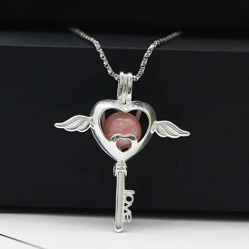925 Sterling Silver Angel Wing Accessories Cage Angel Necklace Hollow Jewelry Maternity Necklace Charm