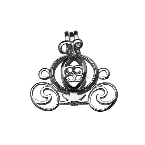 Solid Silver  Hollow Filigree Beads Cage Locket Pendants