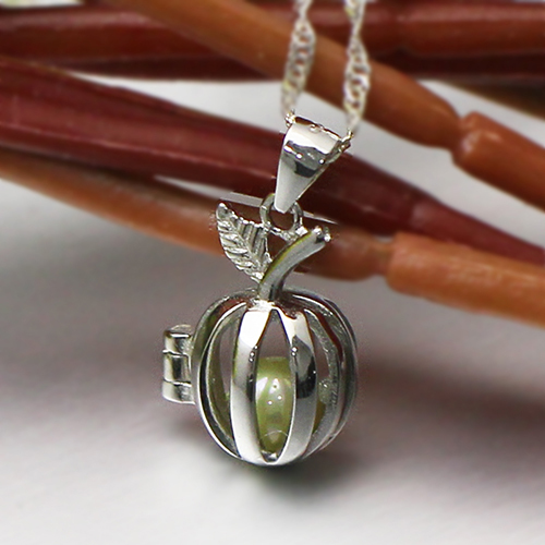 Sterling Silver Hollow Apple Shape pearl cage pendant designs