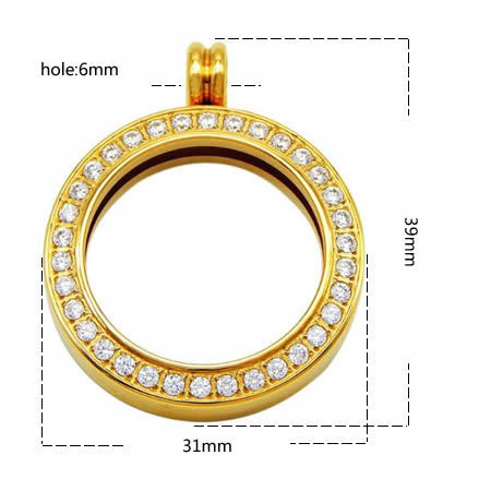 Round photo frame charms locket pendants jewellery