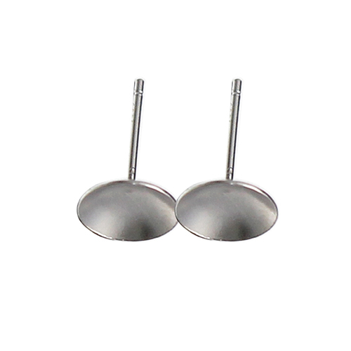 925 Sterling Silver stud earrings round base