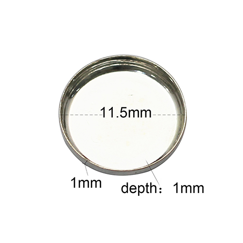 Silver round cabochon base diameter:11.5mm