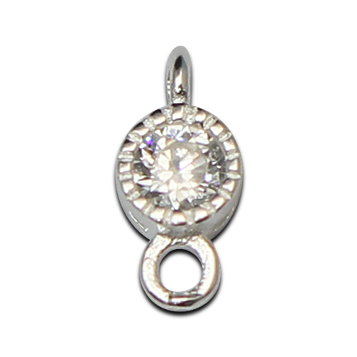 925 Sterling Silver Fashion Jewelry Zircon Connector