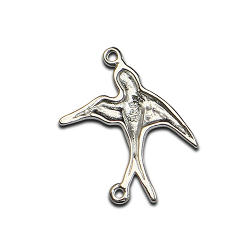 Sterling Silver Big Size Fly Bird Pendant Charm