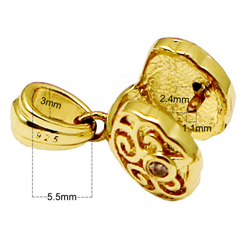 Bail pendant jewelry findings real gold plated