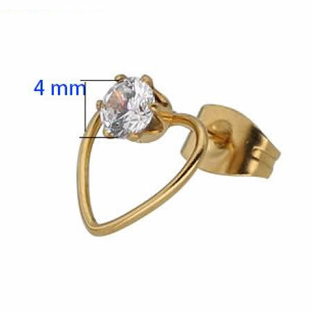 Stud earring for lady stainless steel fashion jewelry engagement gift