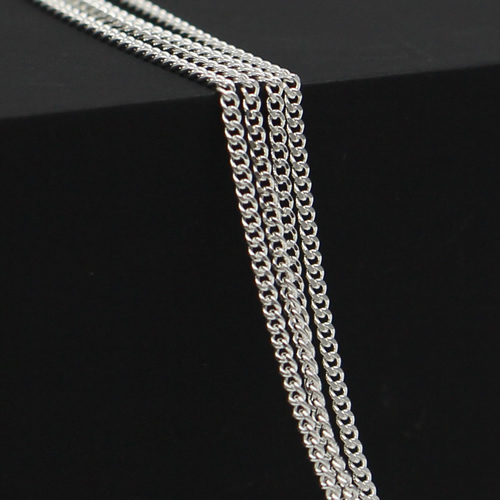 Sterling silver 1.5mm curb chain jewelry findings