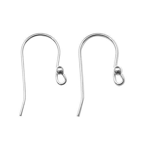 0.4mm rough silver 925 hook earrings with 1.5mm ball 0.4mm rough silver 925 hook earrings with 1.5mm ball