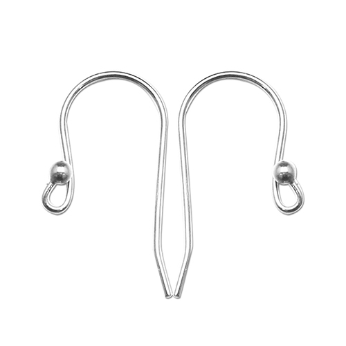 0.4mm rough silver 925 hook earrings with 1.5mm ball 0.4mm rough silver 925 hook earrings with 1.5mm ball
