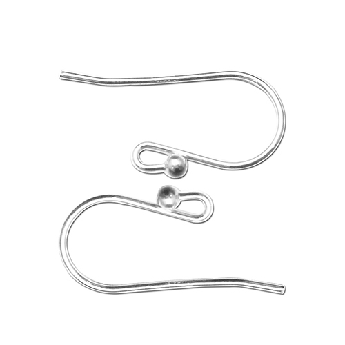 0.4mm rough silver 925 hook earrings with 1.5mm ball 0.4mm rough silver 925 hook earrings with 1.5mm ball
