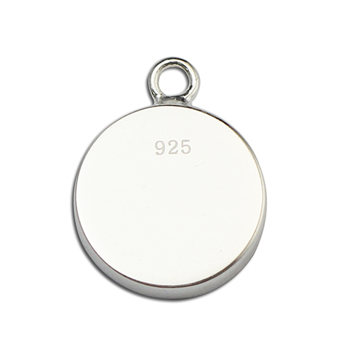 925 Sterling silver pendant tray, round