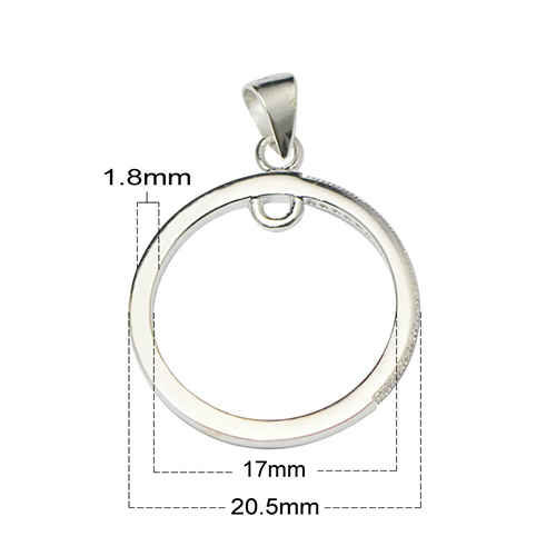 Sterling silver necklace pendant fashion pendants charms round shape wholesale vogue rings jewelry findings simple style