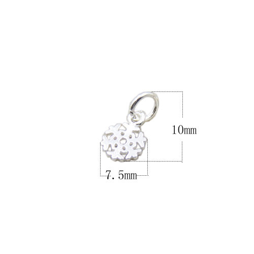 925 Sterling silver snowflake pendant for necklace bracelet jewelry wholesale
