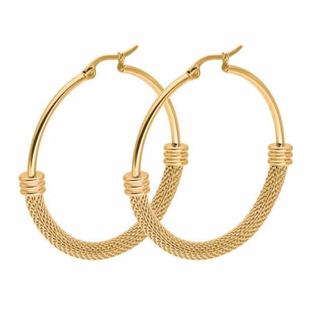 Stainless Steel Big Round Hoop Stud Earrings for Women Jewelry