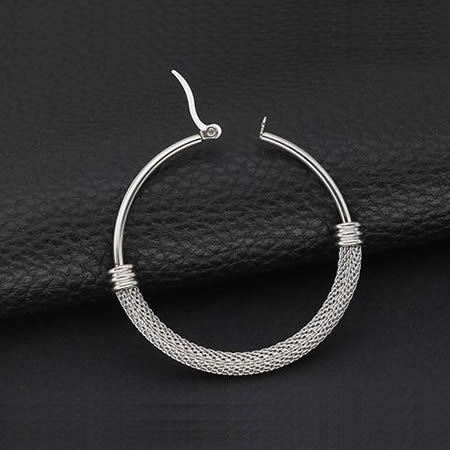 Women's Stainless Steel Round Earrings Dangle Fashion Jewelry