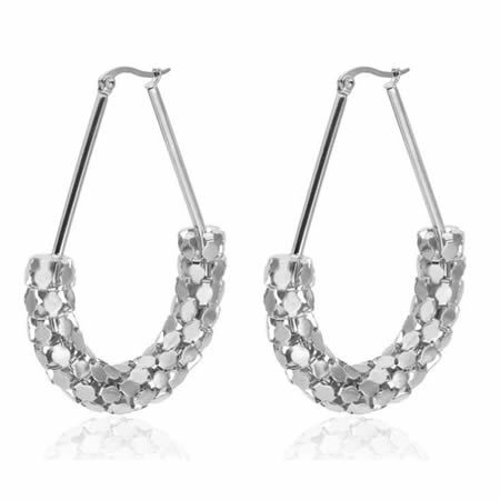 Stainless Steel Drop Hoop Earrings Fashion Jewelry