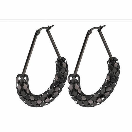 Stainless Steel Drop Hoop Earrings Fashion Jewelry
