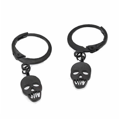 Stainless Steel Earrings With Fashion Skull Charm