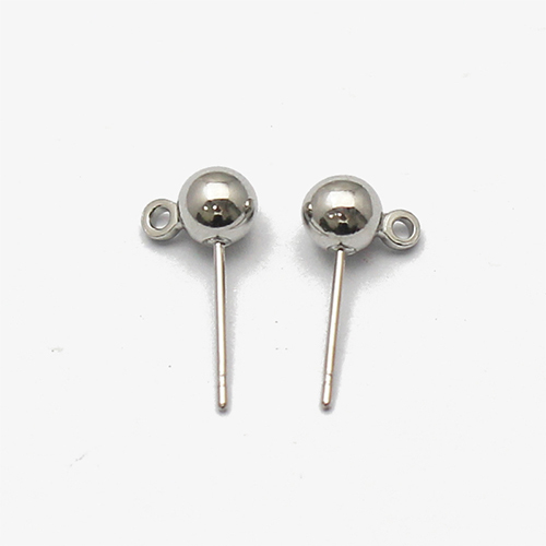 Stud earring,without earnut & with steel pin, more plated colors for choice, cadmium free
