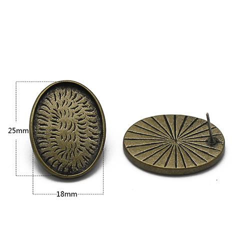brass  earring components,oval