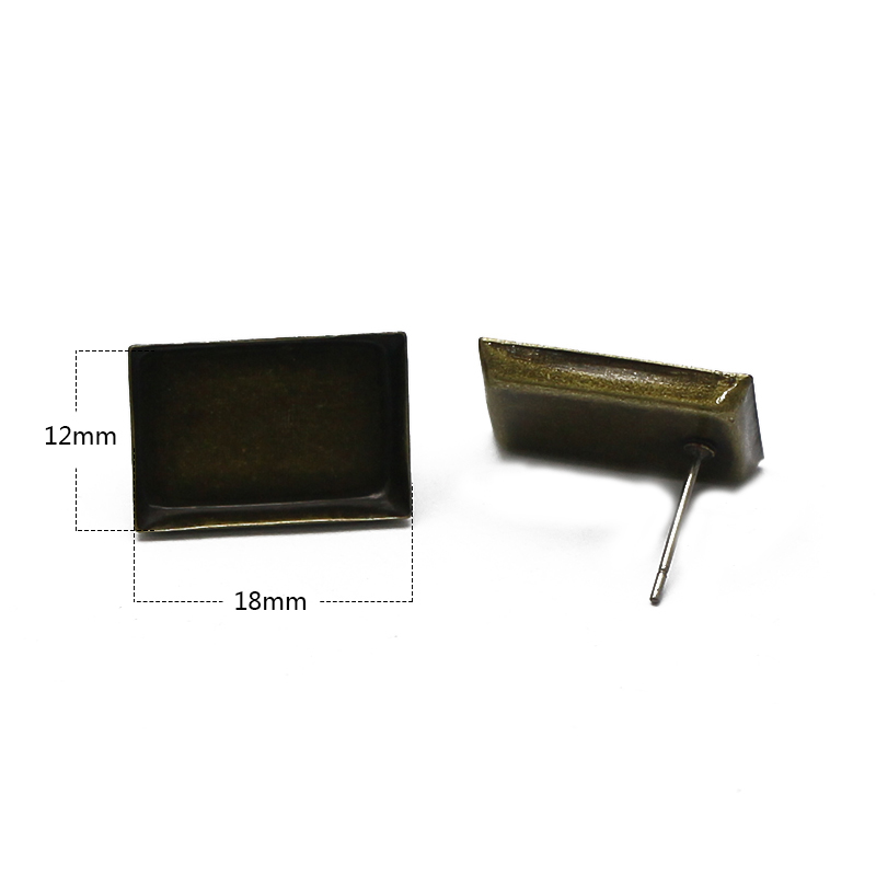 Accessories Brass earrings rectangle settings rectangle