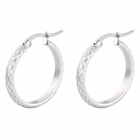 Stainless Steel Big Round Fashion Women's Earrings Hoop