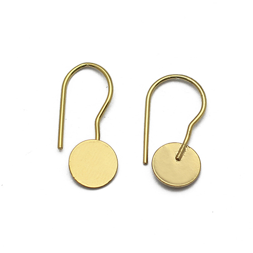 Leverback earring with Pad,brass,round