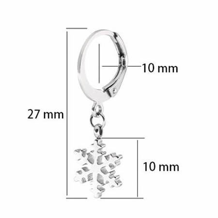 Stainless Steel Fashion Women's Earrings With Fnowflake Pendant Charm