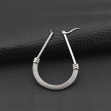 Stainless Steel Hoop Drop Ladies Earrings