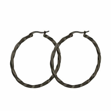 Stainless Steel Earrings Clip Round Twist Hoop Earring Studs