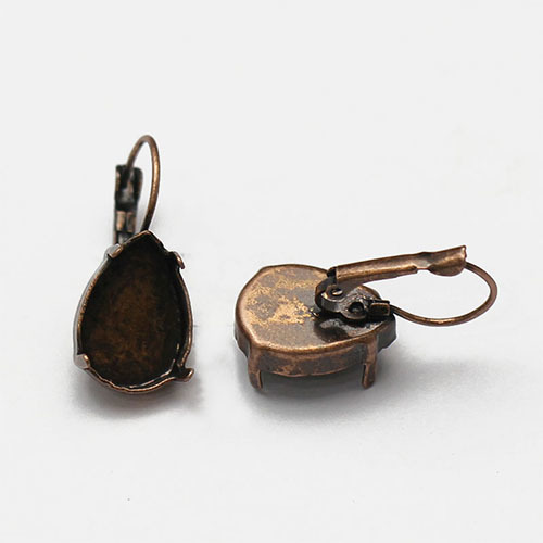 Brass Earring Oval Pendant Trays ，Lead-Safe,Nickel-Free,