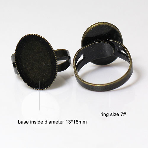 brass finger ring settings,size:7 ,lead-safe,nickel-free,oval