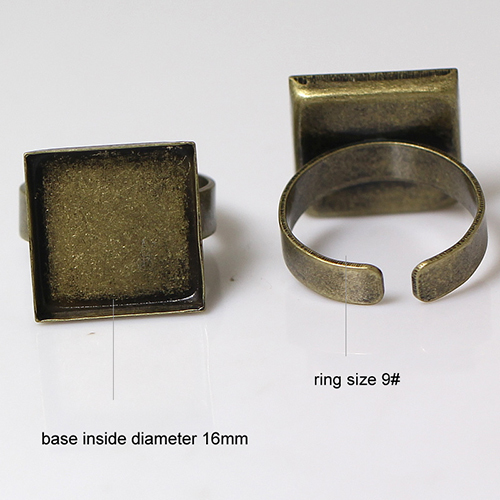 Brass Bezel Ring Settings,size:9 ,lead-safe,nickel-free