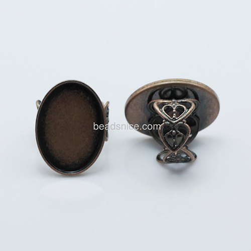 Brass Bezel Ring Settings, lead-safe, nickel-free, flower,